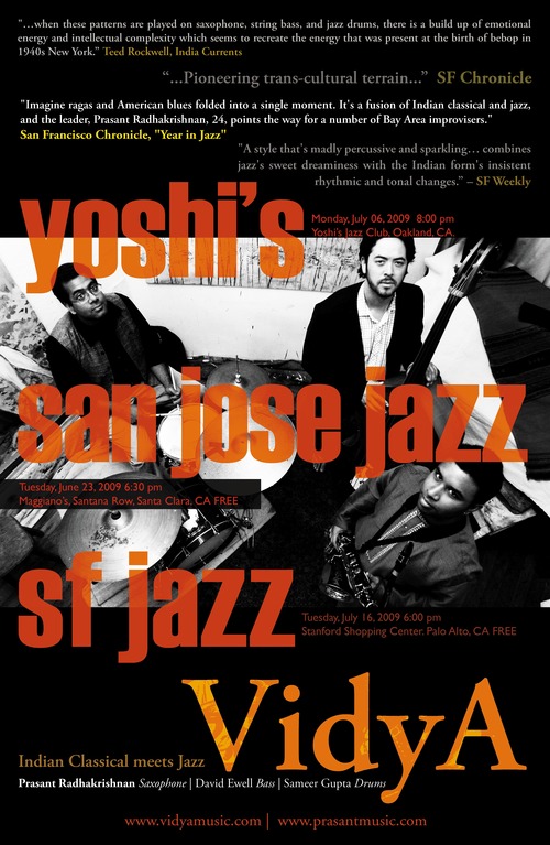 VidyA at SFJazz Stanford Thursday July 16th