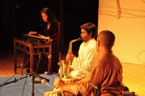 The premier of Prasant's original work Bodhidharma Ensemble, May 2013. Wang Fei - Guqin, Jim Santi Owen - Tabla.
